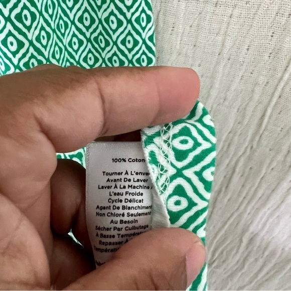 TALBOTS green & white print cotton midi dress SP - Picture 5 of 5